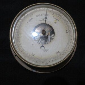 VTG Brass Case Aneroid Barometer Made Paul A Megrowitz 5th Ave New York